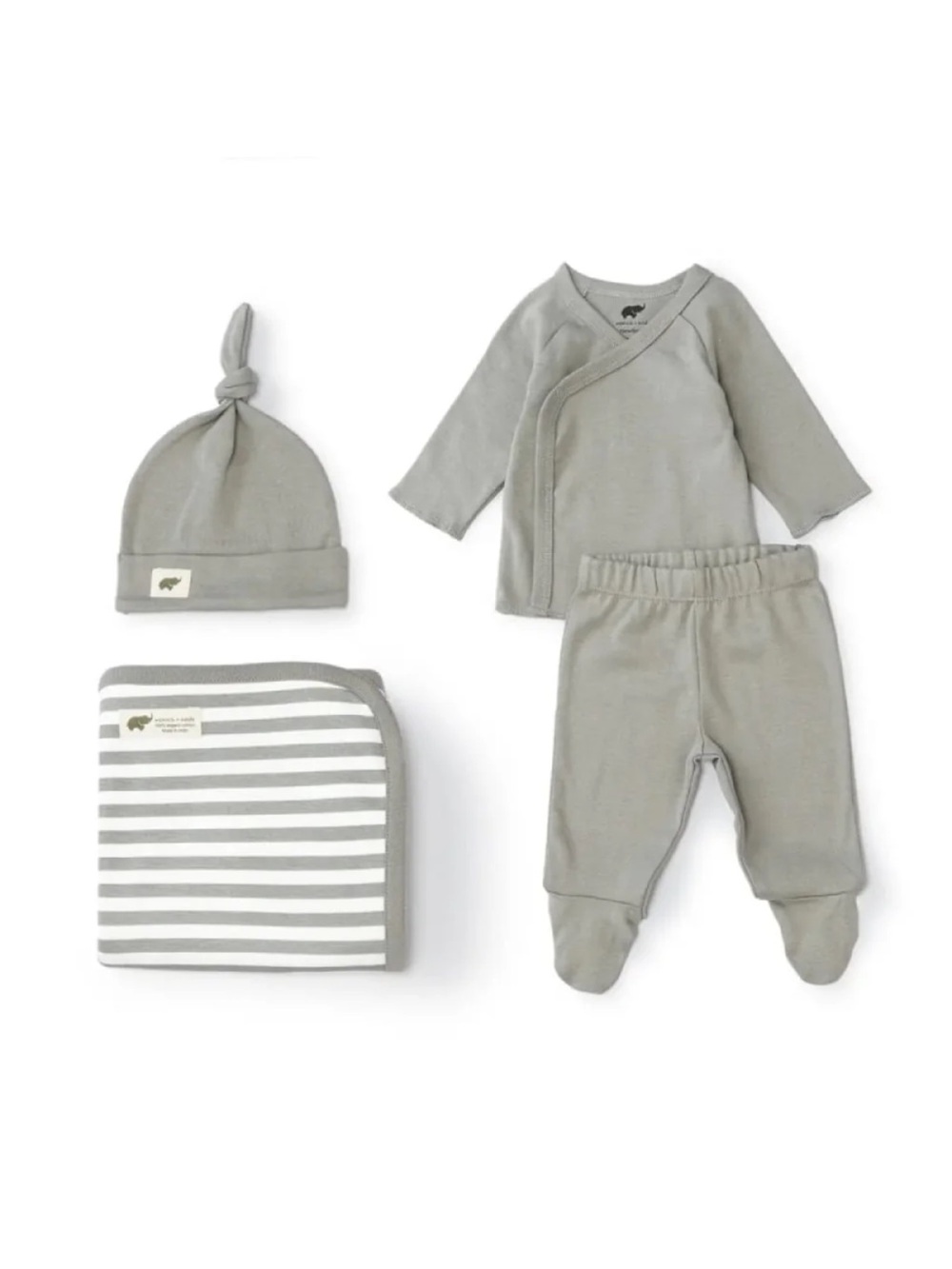 Monica + Andy- 4-Piece Layette - Grey, Newborn